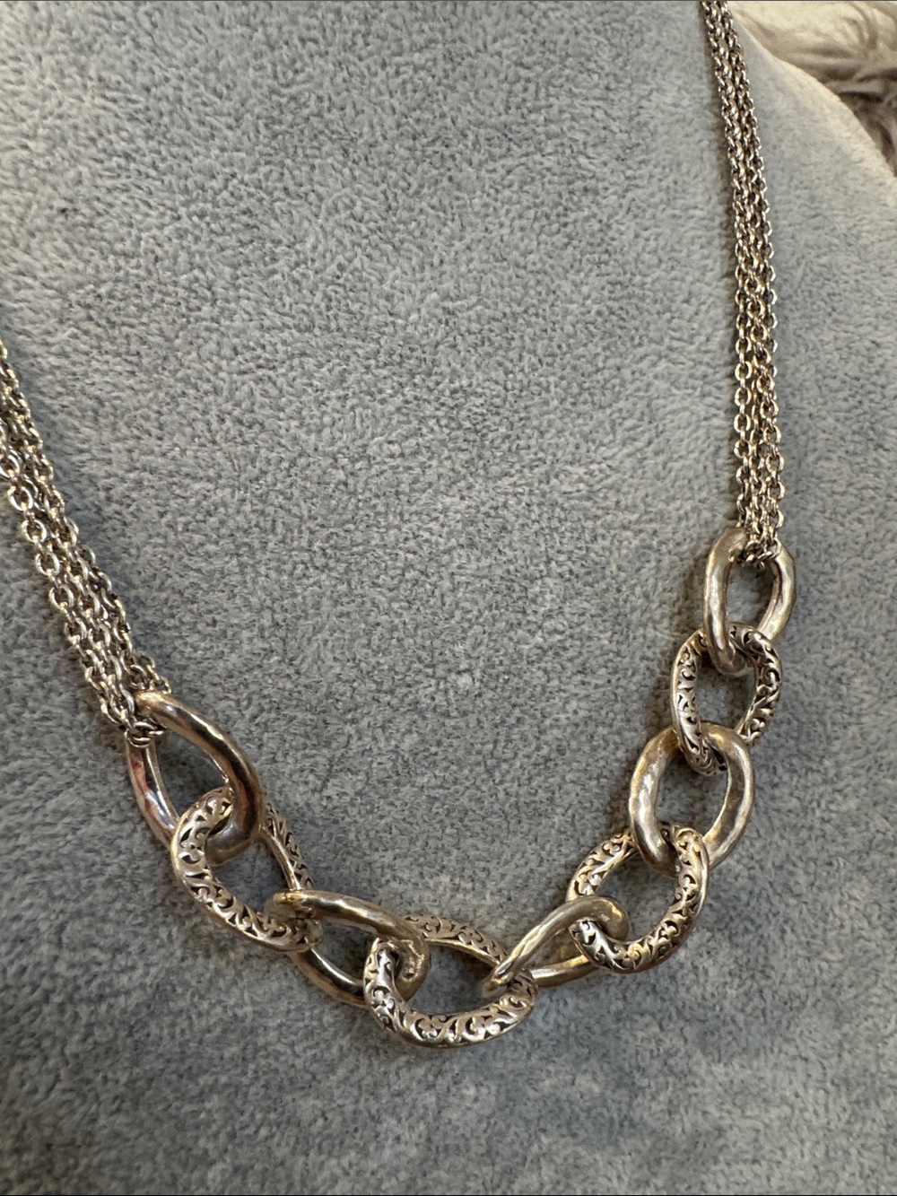 Lois Hill Silver Chain Link Statement Necklace
